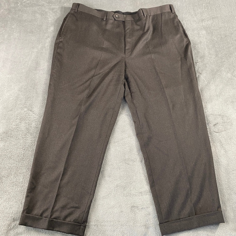Jos. A. Bank Dress Pants Men 46R Brown Executive Collection Wool Cashmere Cuffed